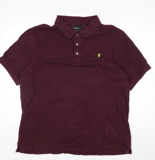 Lyle & Scott Men's Red 2XL Regular Fit Cotton Polo Shirt