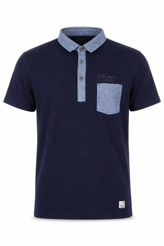 Firetrap Men's Blue Collared Short Sleeve Polo Shirt Size M
