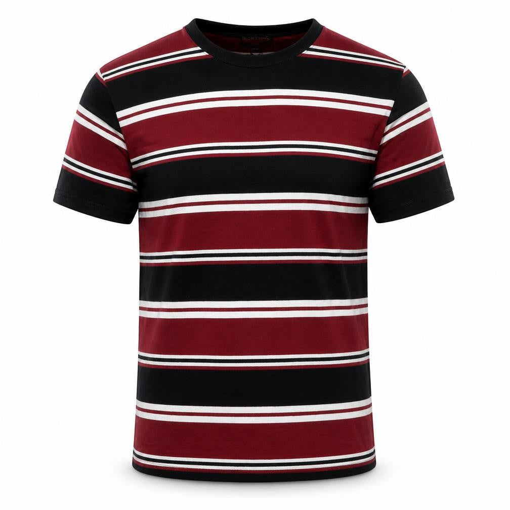Brave Soul Men’s Multicoloured Striped Crew Neck T-Shirt M