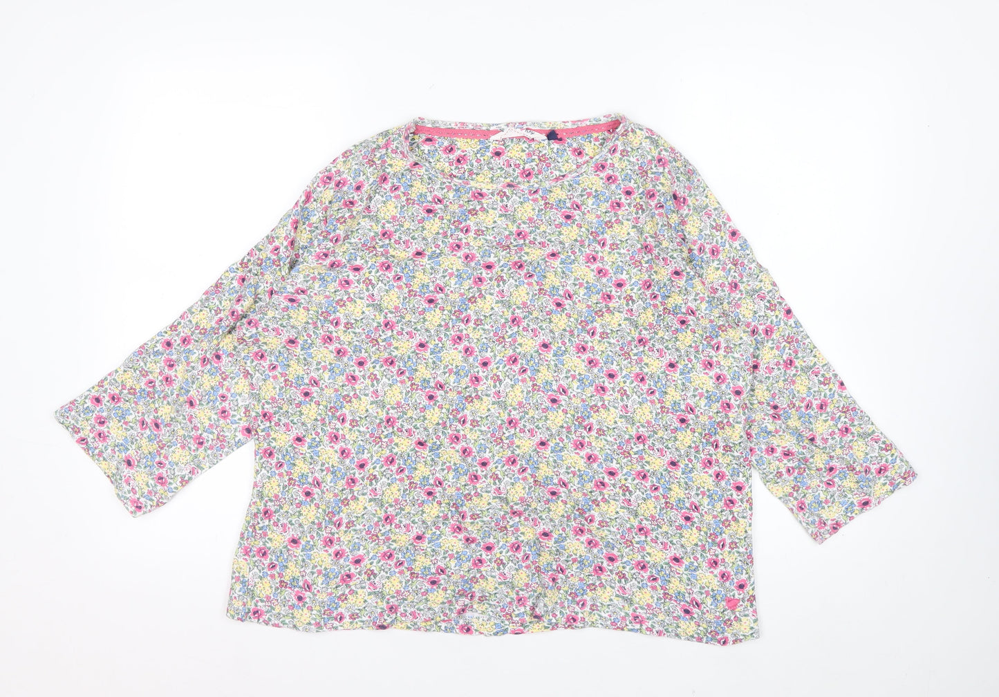 Country Rose Women's Multicoloured Floral Cotton 3/4 Sleeve Tunic Top M
