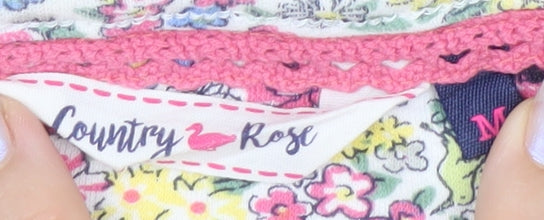 Country Rose Women's Multicoloured Floral Cotton 3/4 Sleeve Tunic Top M