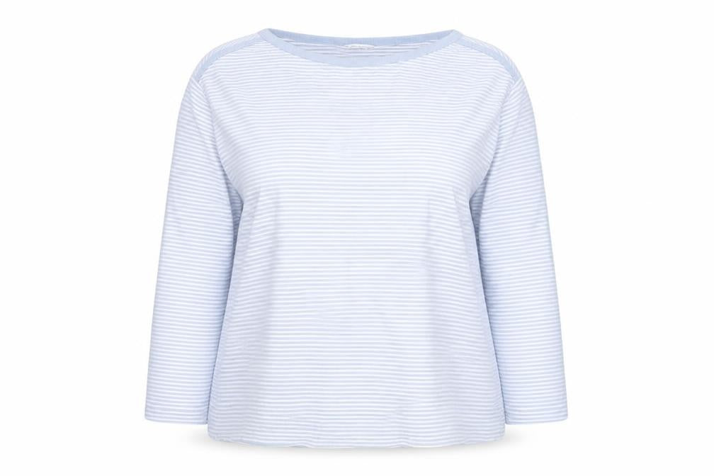 Berkert Women Blue Striped Cotton Long Sleeve Pullover Jumper Size 16