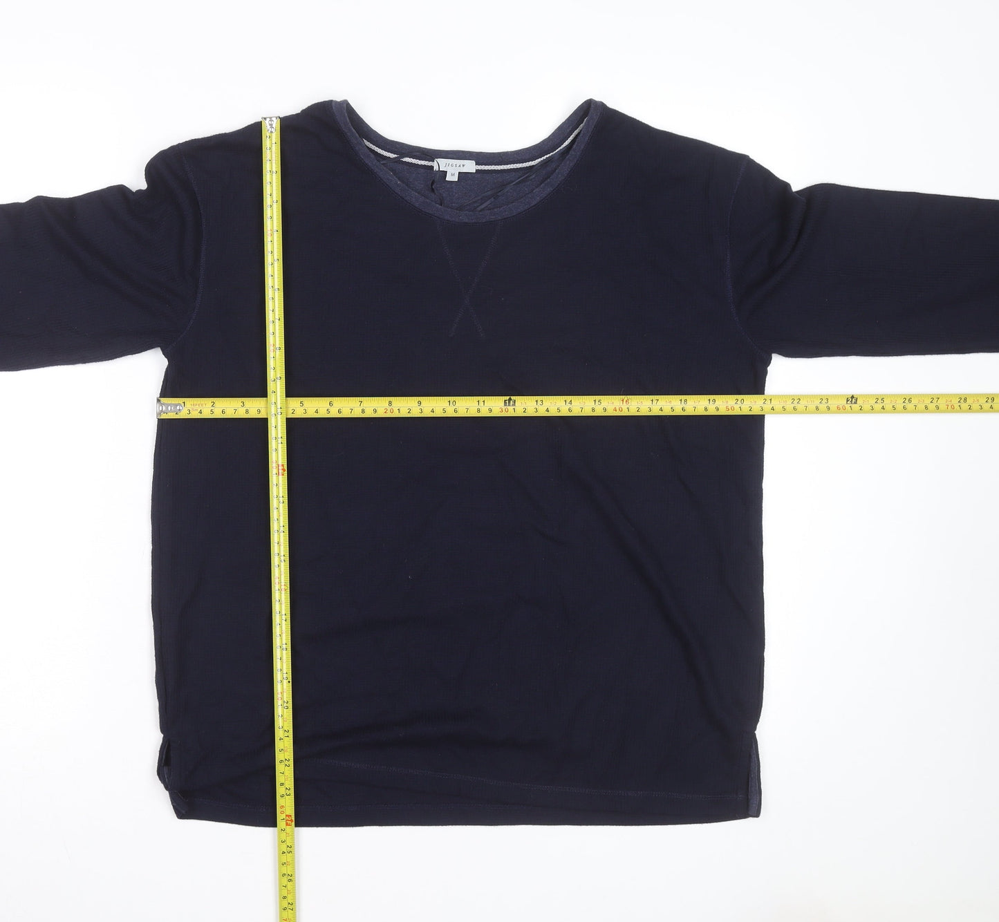 Jigsaw Men's Blue Cotton Modal Crew Neck Pullover Jumper M