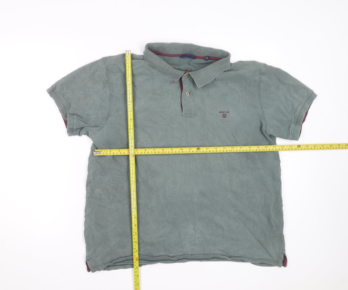 GANT Men's 3XL Green Cotton Short Sleeve Polo Shirt