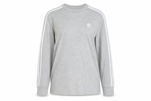 Adidas Womens Grey Long Sleeve Crew Neck T-Shirt Size 8
