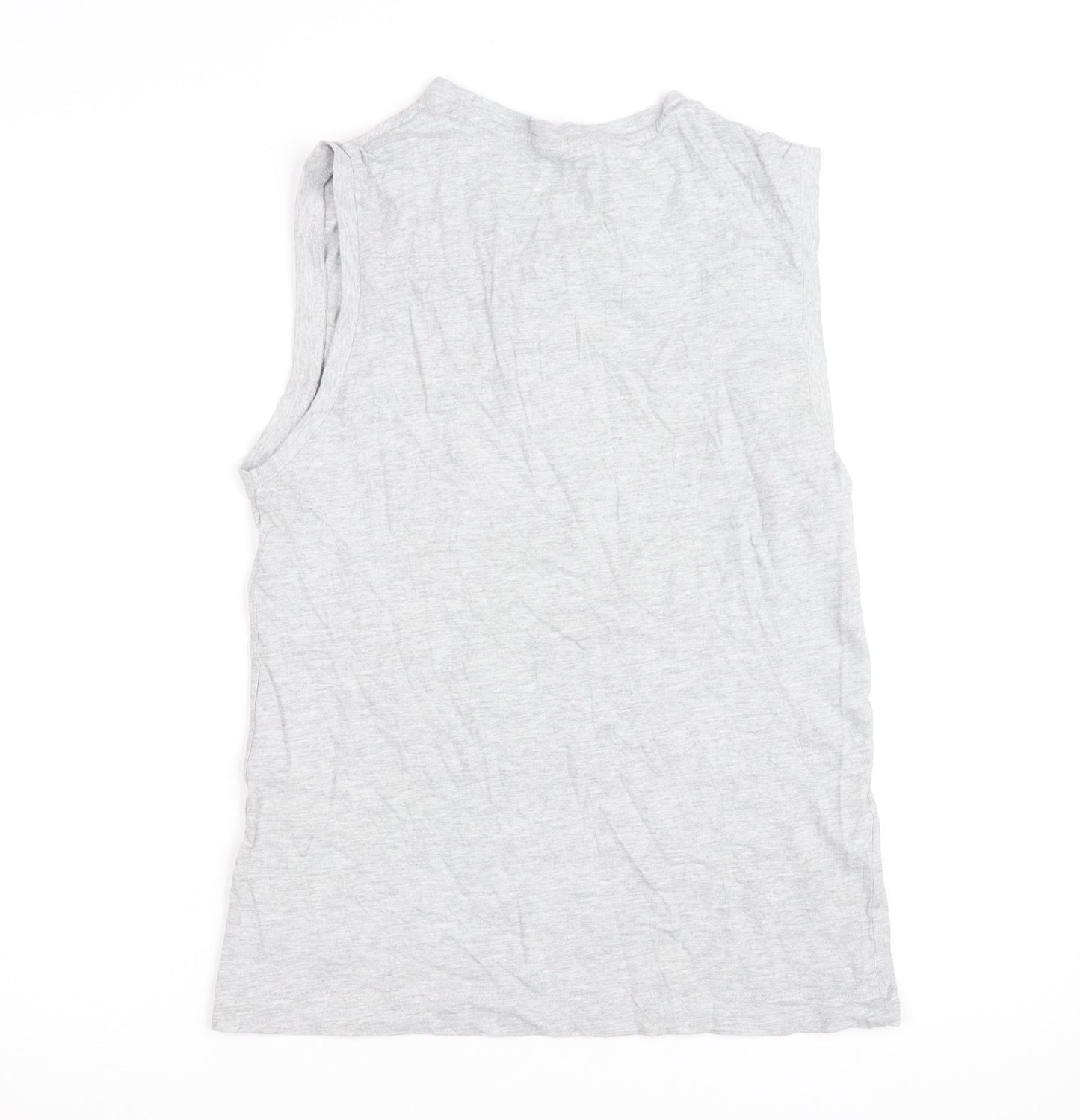 Slazenger Mens Grey Sleeveless V-Neck Cotton T-Shirt XS
