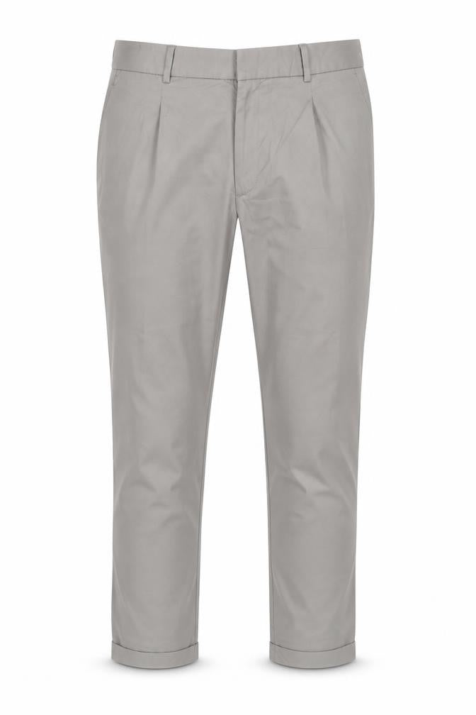 Marks and Spencer Autograph Men's Beige 40 Regular Tapered Cotton Trousers