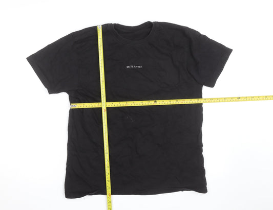 McKenzie Men's Black Cotton Crew Neck Short Sleeve T-Shirt Size S