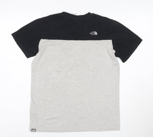 The North Face Boys Grey & Black XL Short Sleeve Logo T-Shirt