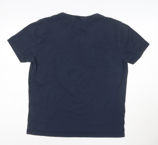 Tommy Hilfiger Men's Navy Blue Organic Cotton Crew Neck T-Shirt M