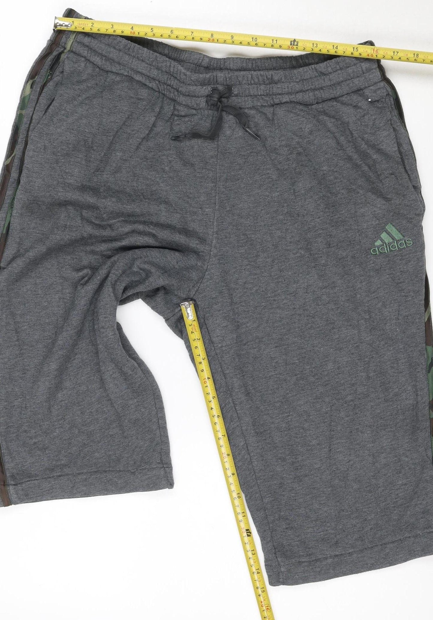 adidas Men's Grey XL Athletic Jersey Shorts with Drawstring