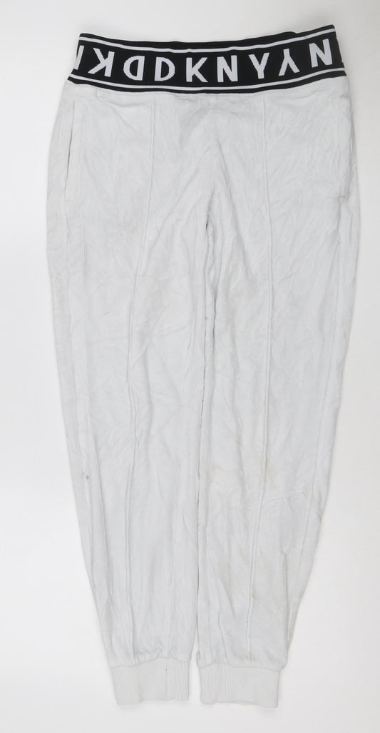 DKNY Sport Womens White Jogger Sweatpants Size S Cotton Blend