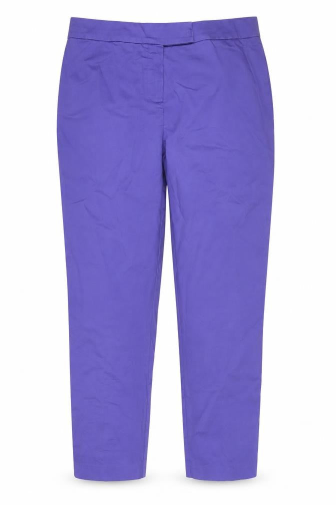 Marks & Spencer Women Purple Cotton Stretch Slim Trousers Size 12