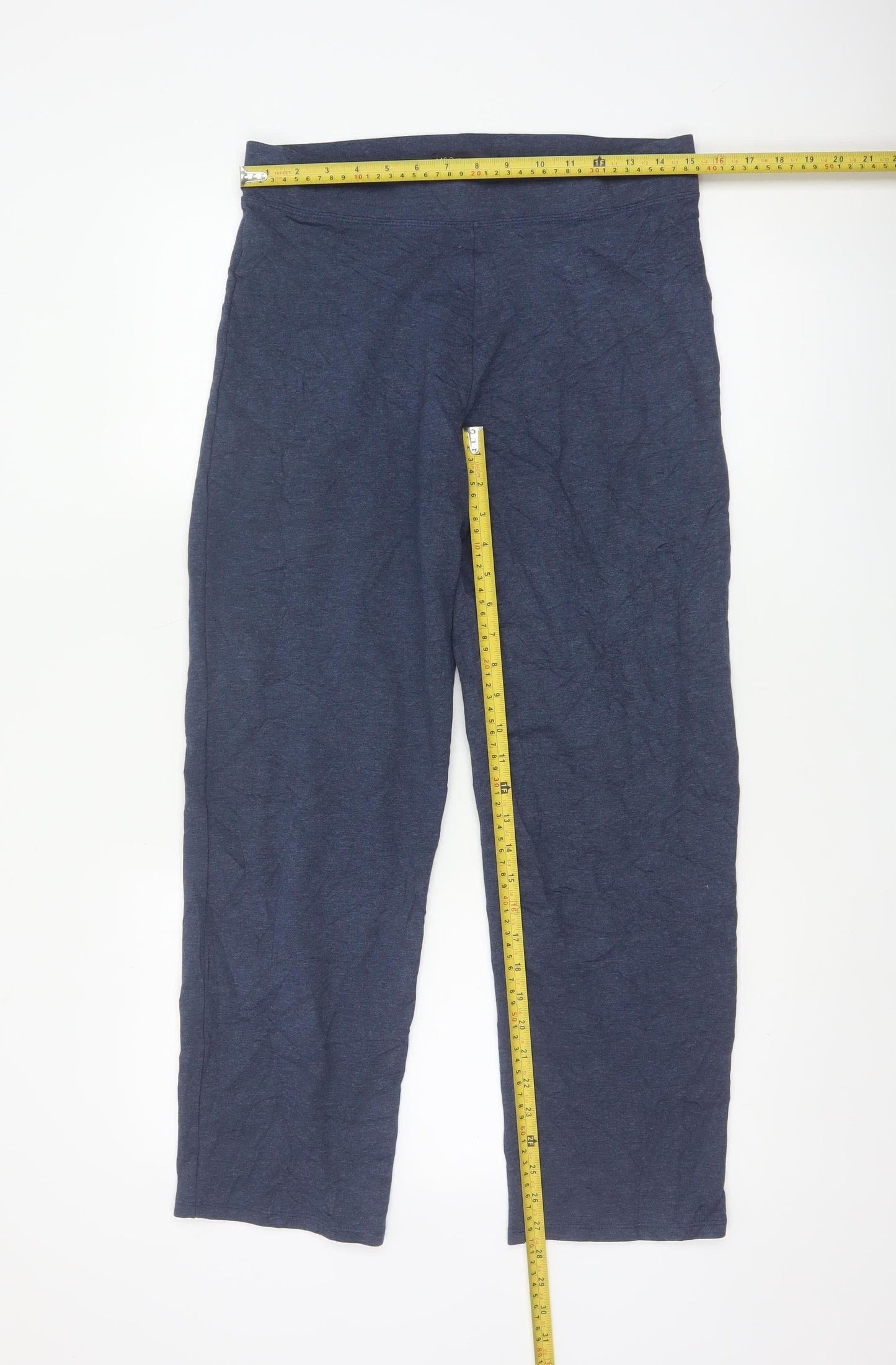 Marks and Spencer Women’s Blue Cropped Trousers Size 12 Short Cotton Blend