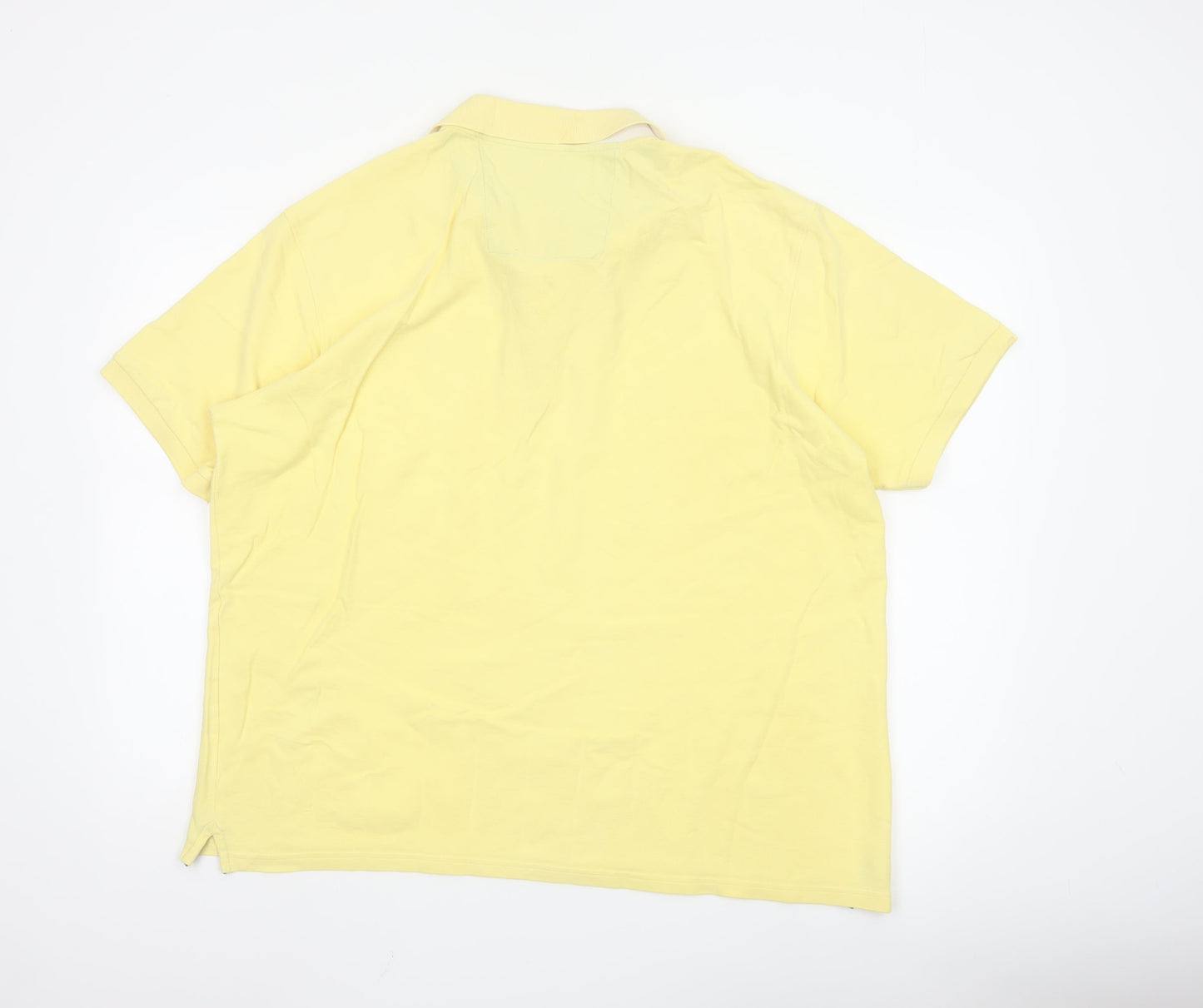Marks & Spencer Blue Harbour Men's Yellow Cotton Polo Shirt XL Regular Fit