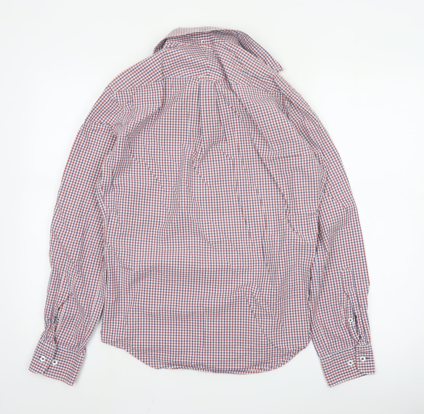 T.M.Lewin Men's Multicoloured Check Cotton Casual Button-Up Shirt S