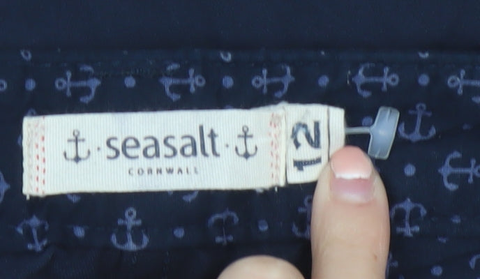 Seasalt Cornwall Women's Blue Cotton Capri Trousers Size 12
