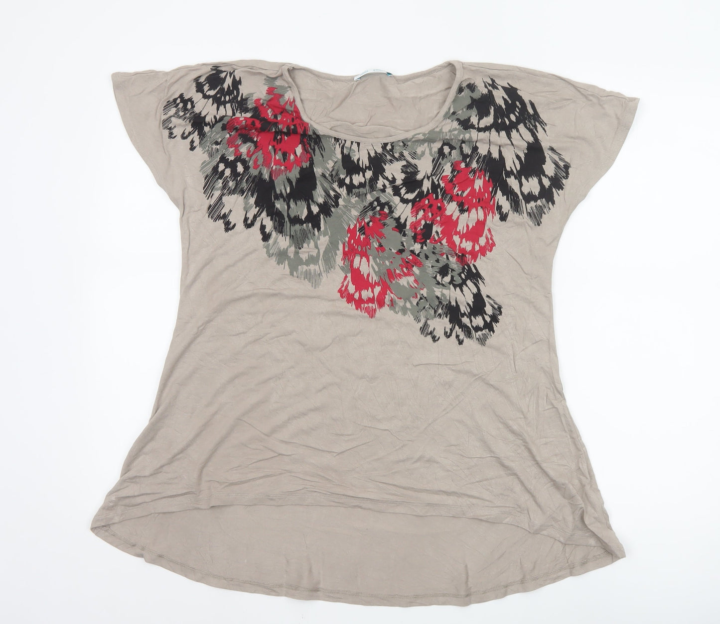Marks and Spencer Women’s Beige Floral Petite T-Shirt UK 14