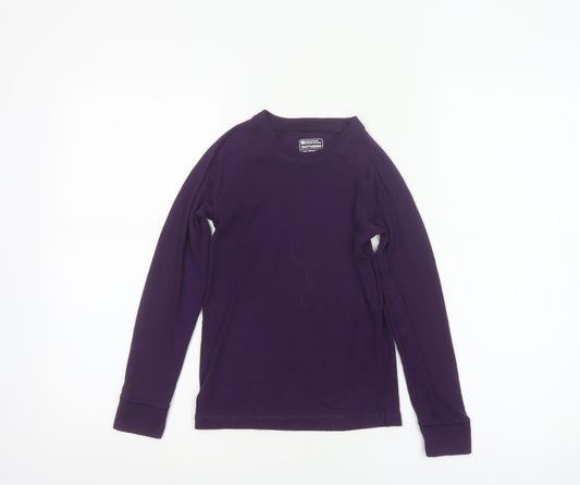 Mountain Warehouse Girls Purple Thermal Long Sleeve Activewear Top 7-8 Years