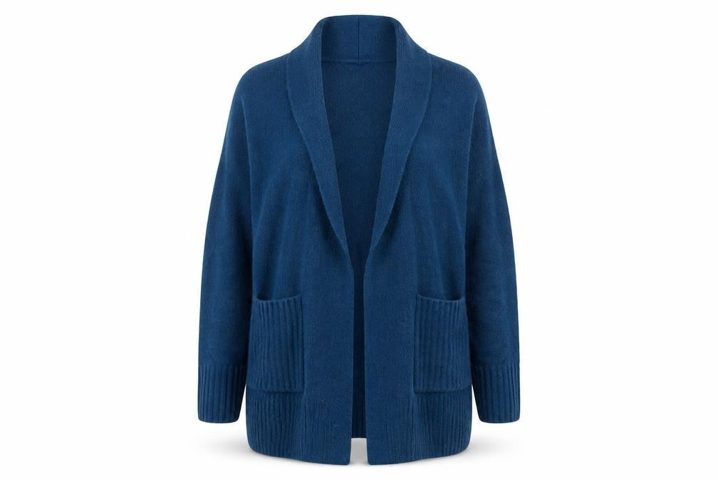Mauvette Women’s Blue Size 14 Open Knit Long Sleeve Cardigan