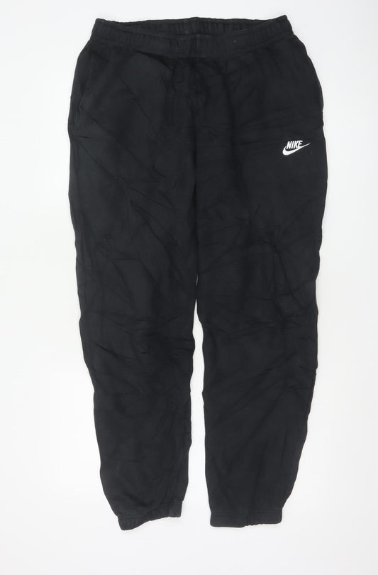 Nike Men's Black Jogger Trousers M Breathable Cotton Blend