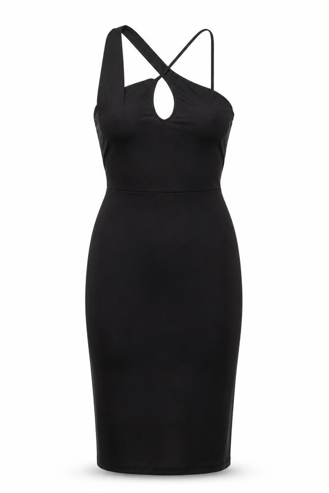 River Island Women Black Size 8 Bodycon Halter Cocktail Dress
