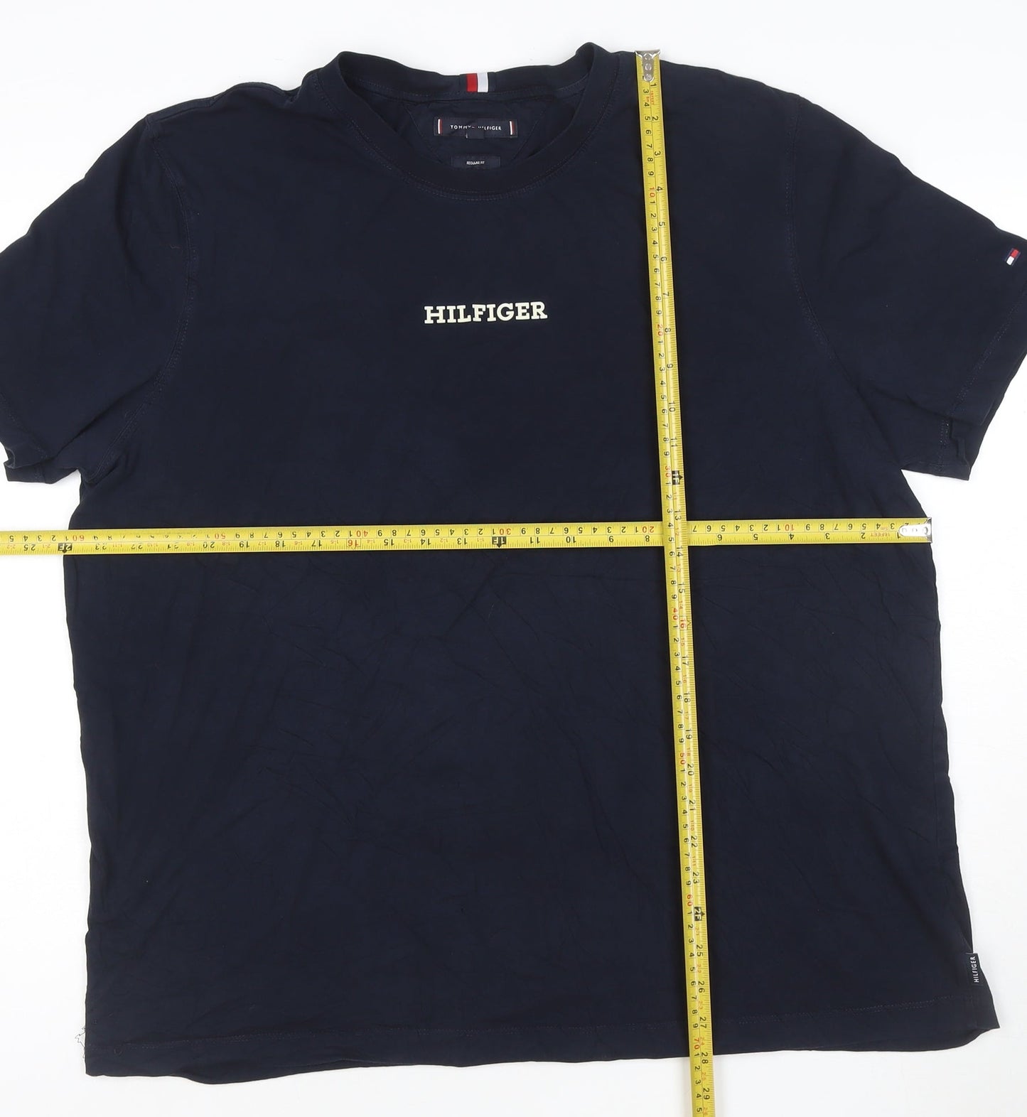 Tommy Hilfiger Men's Blue 3XL Regular Fit Cotton Crew Neck T-Shirt