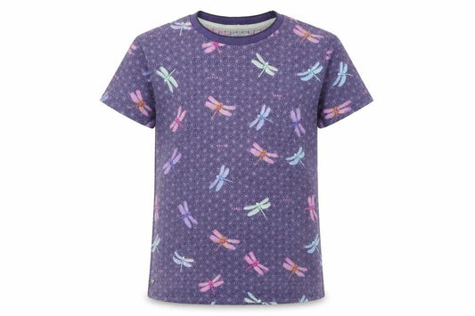 Baker by Ted Baker Girls Purple Dragonfly Print Cotton T-Shirt Age 11-12