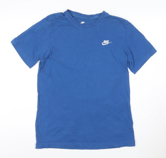 Nike Men's Blue Cotton Crew Neck Short Sleeve T-Shirt Size S
