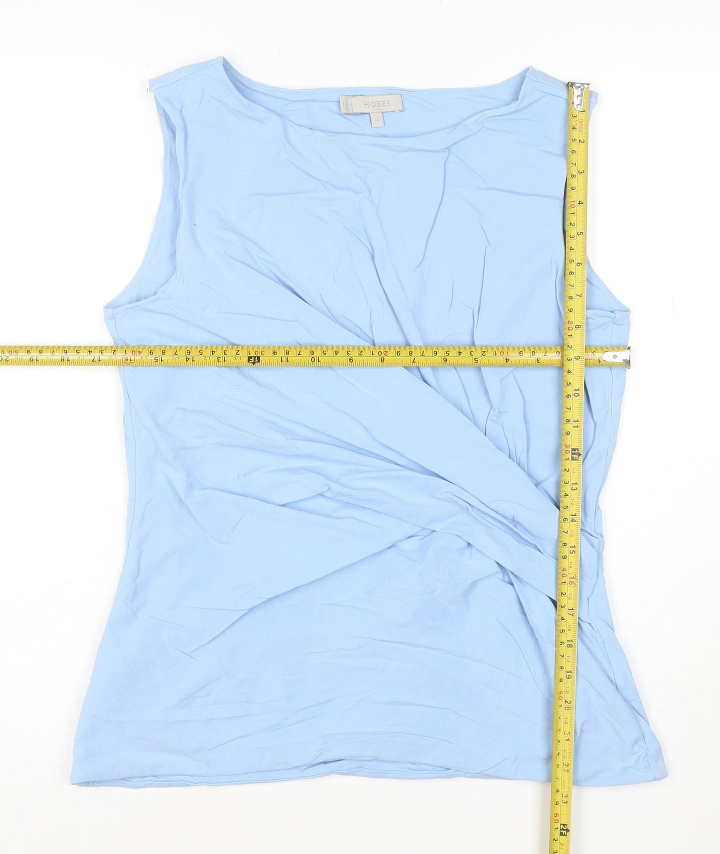 Hobbs Women Blue Sleeveless Jersey Cotton Stretch Tank Top Size M