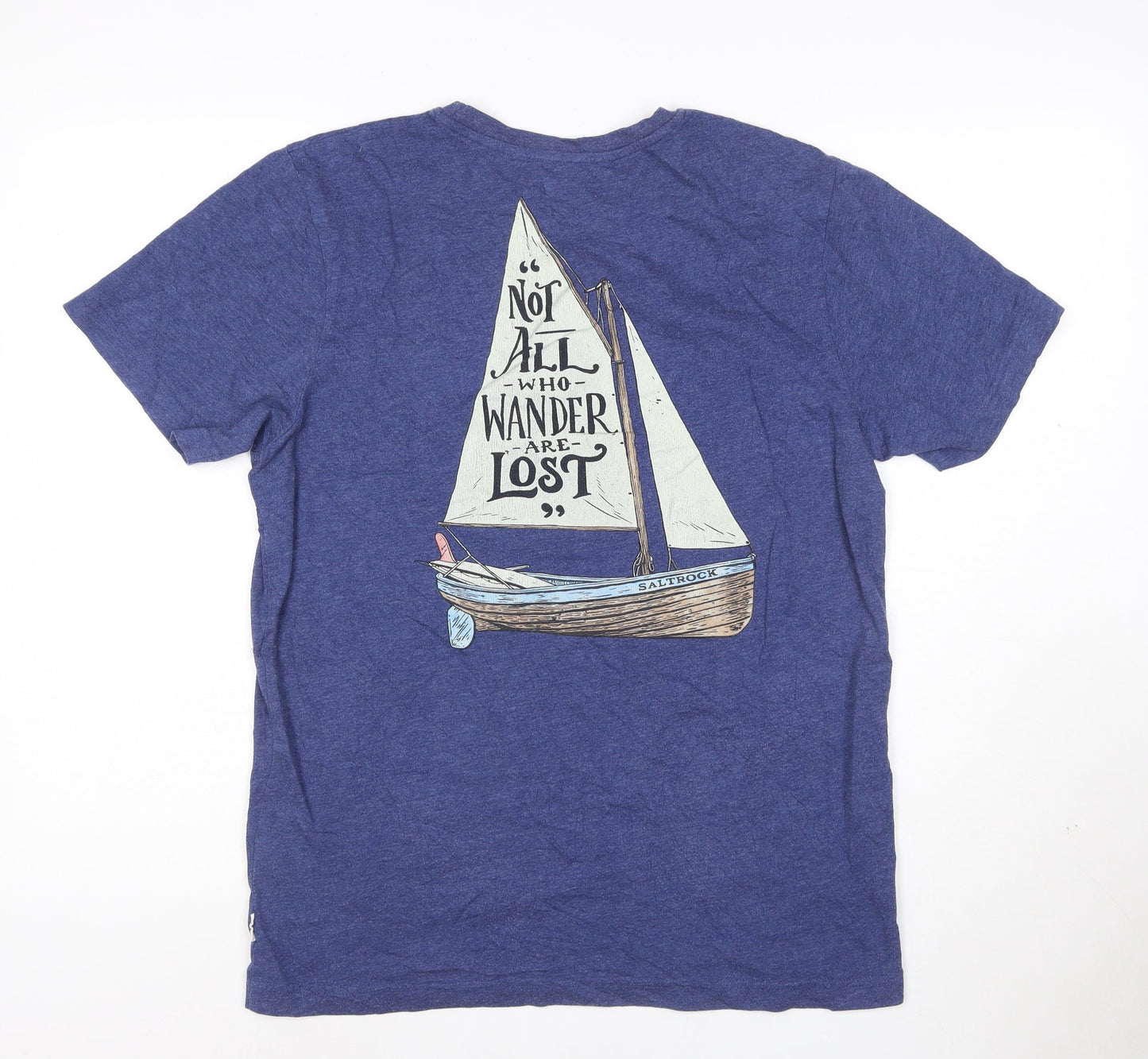 Saltrock Men's Blue Nautical Graphic Crew Neck T-Shirt Size S