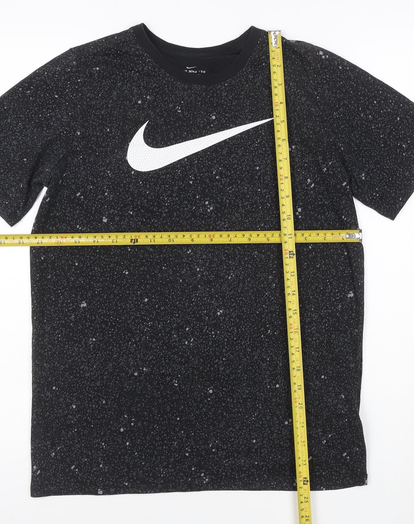 Nike Boys Black Dri-Fit Sports T-Shirt 13-14 Years Gym Training Top