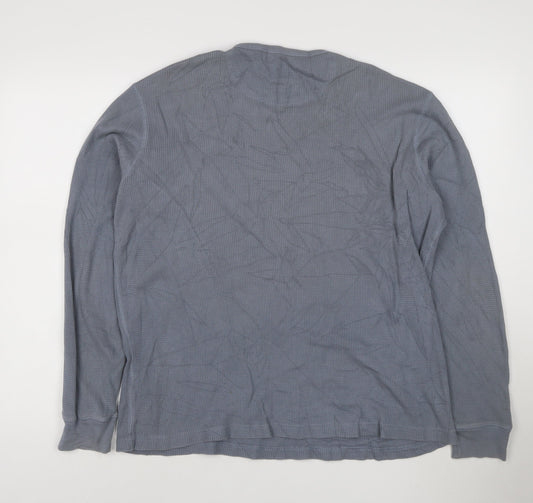 Farah Men's Blue Cotton Long Sleeve Crew Neck Pullover Sweatshirt M