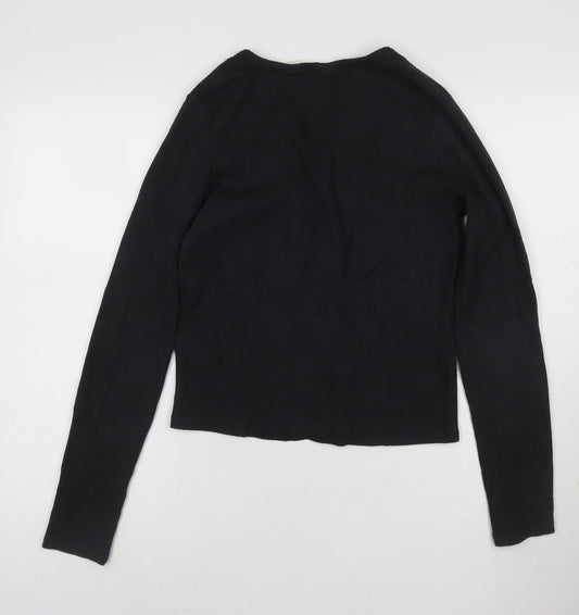 Levi's Women's Black V-Neck Long Sleeve Button-Up Top Size M