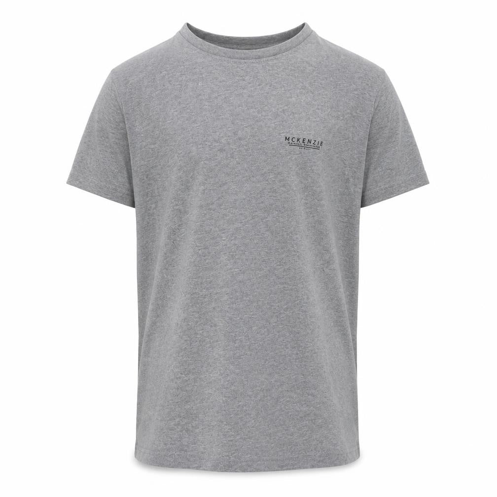 Front view of McKenzie girls’ grey short sleeve crew neck cotton t-shirt 12-13 years
