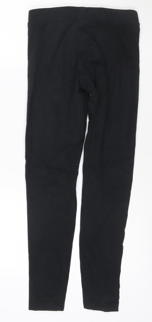Adidas Women's Black Leggings Size 8 Side Stripe Slim Fit Activewear