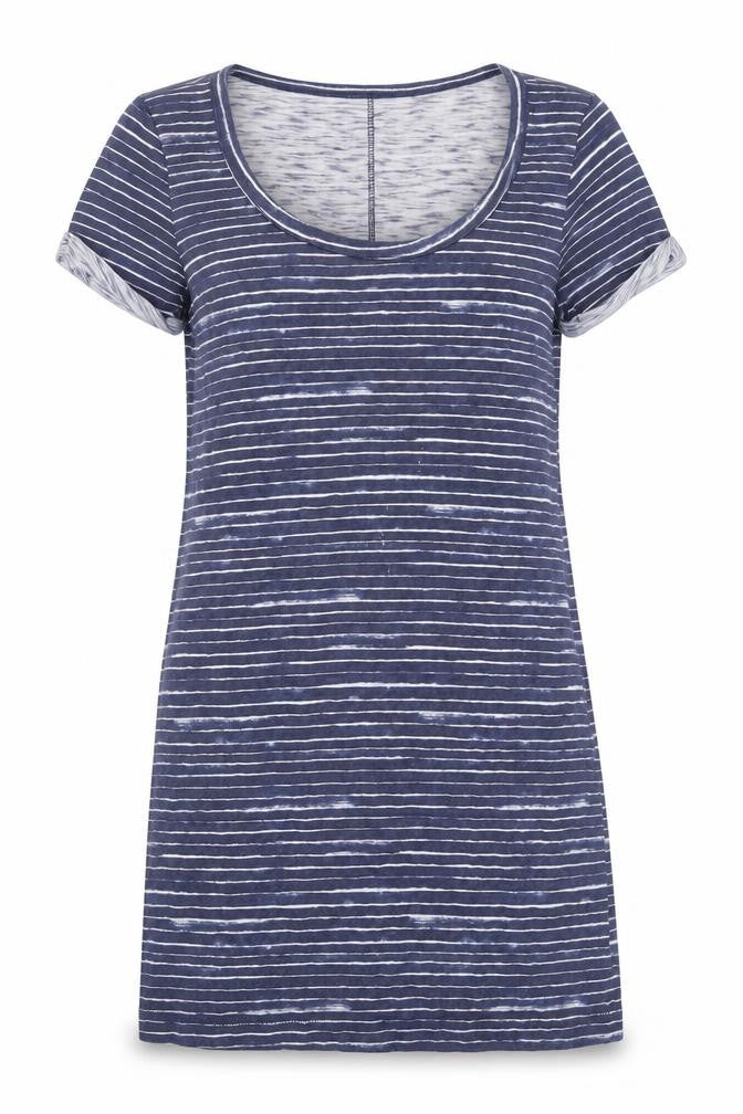 Marks & Spencer Women's Blue Striped T-Shirt Dress M