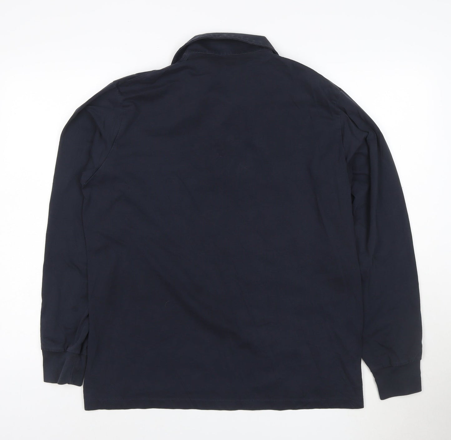 Uniqlo Men’s Blue Long Sleeve Cotton Blend Polo Shirt M