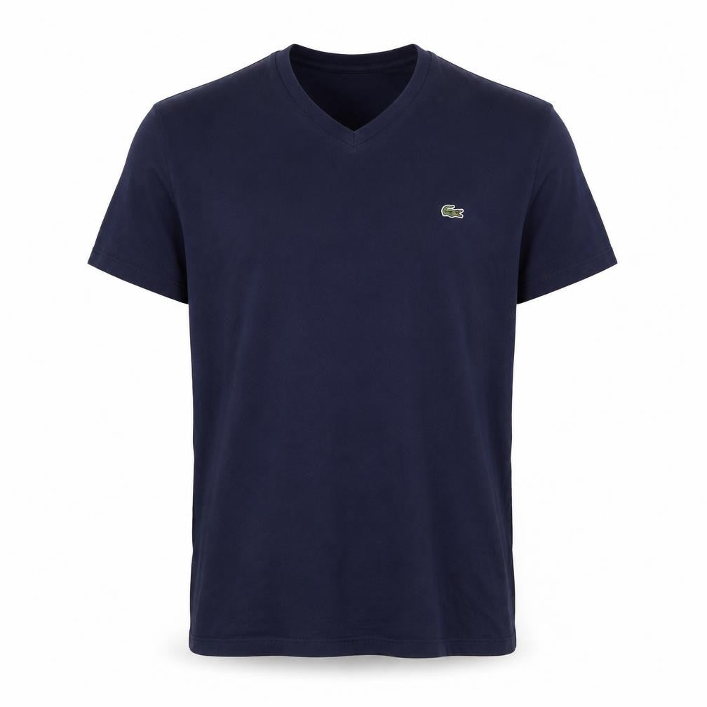Lacoste Men's Blue Regular Fit V-Neck Cotton T-Shirt Size S