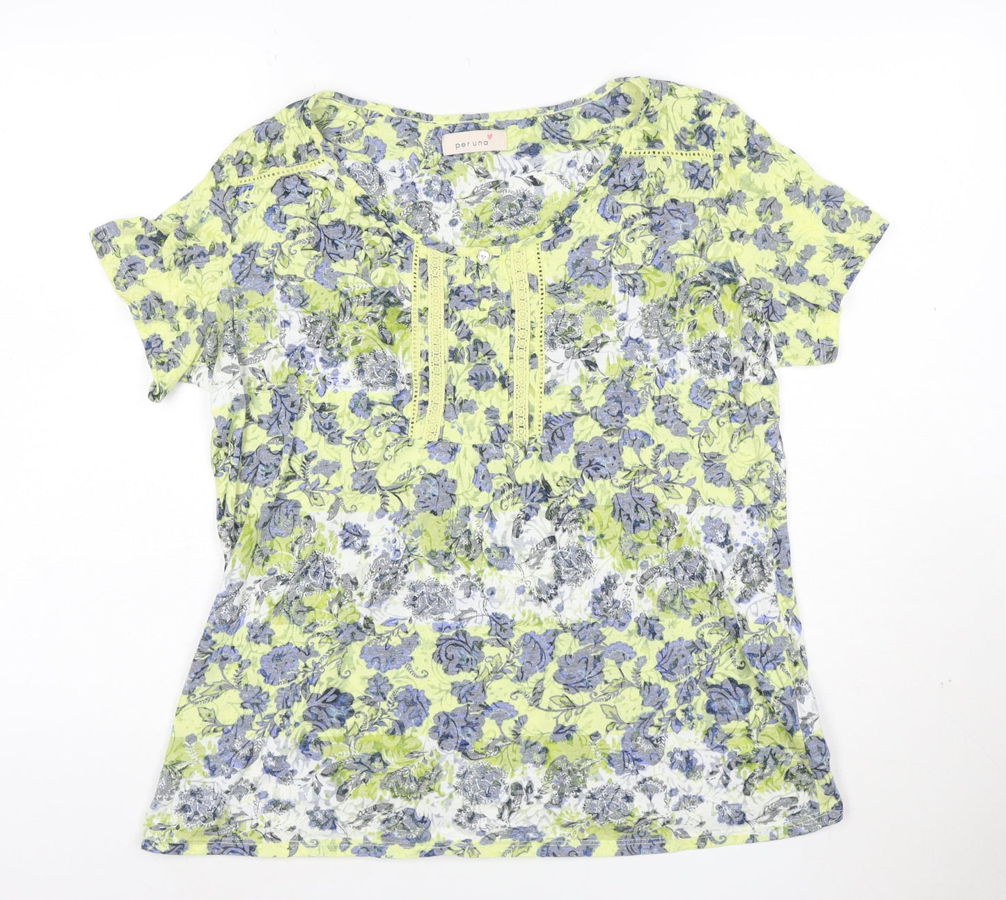 Marks and Spencer Per Una Women's Green Floral Tunic Top Size 16