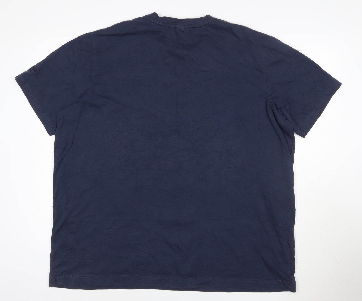 Cotton Traders Men's Navy Blue 3XL V-Neck Short Sleeve T-Shirt