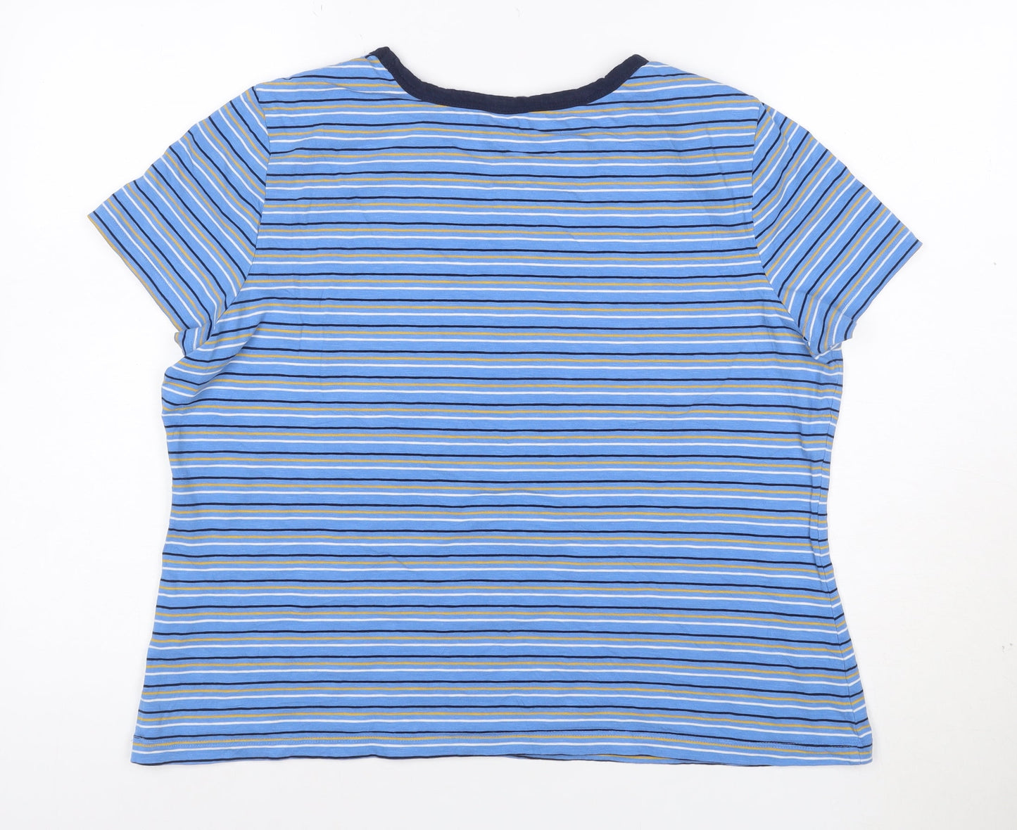 Seasalt Cornwall Womens Blue Striped Organic Cotton T-Shirt UK 16
