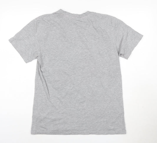 McKenzie Men’s Grey Logo Crew Neck Short Sleeve Cotton T-Shirt M