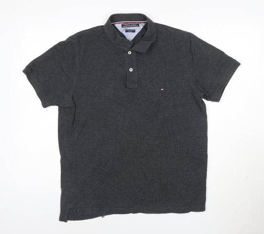 Tommy Hilfiger Men’s Grey Slim Fit Polo Shirt Size L