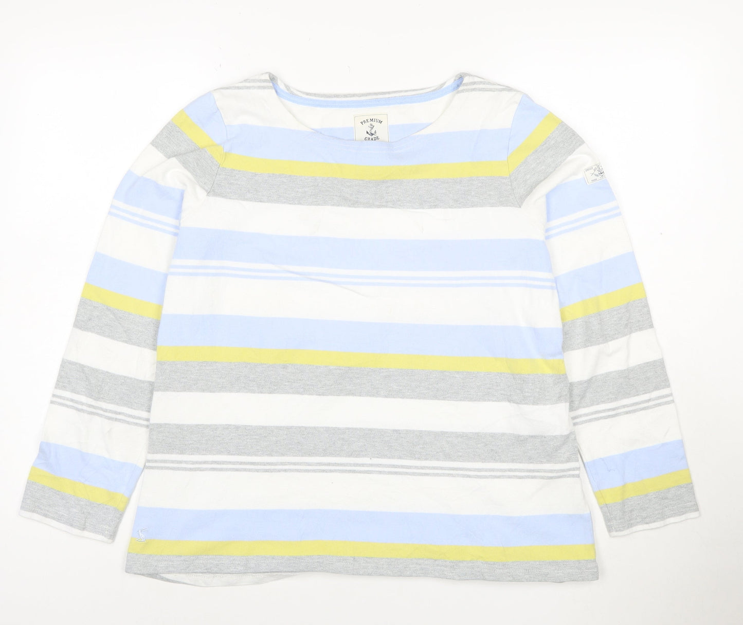 Joules Women’s Multicoloured Striped Long Sleeve Cotton Top Size 16