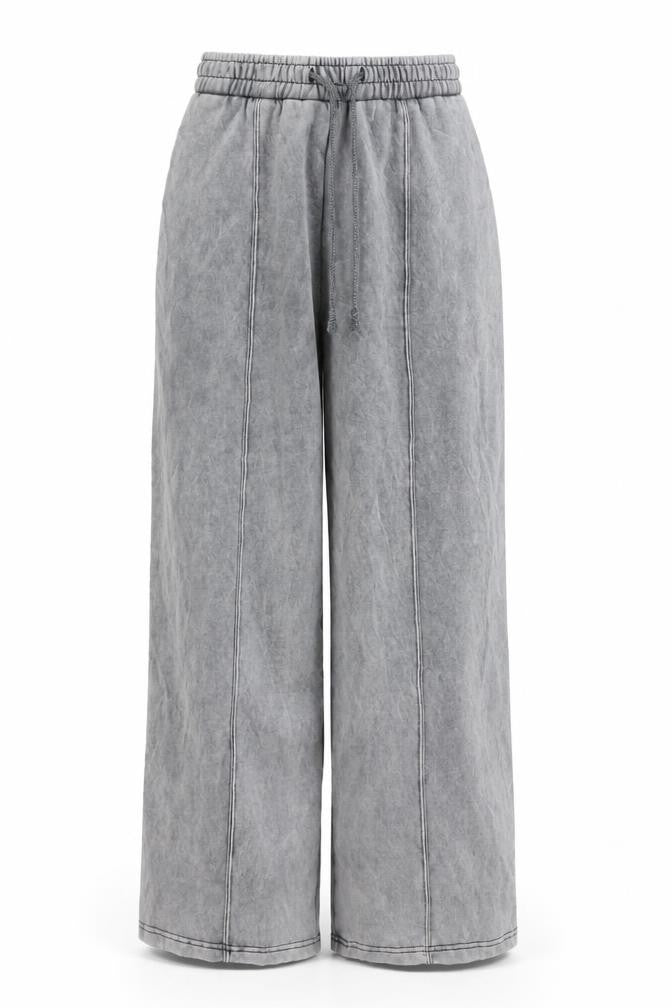 Zara Women's Grey Fleece Wide-Leg Sweatpants Size S