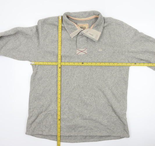Marks and Spencer North Coast Men's Grey Collared Pullover Jumper L