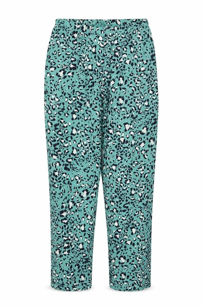 Marks and Spencer Womens Green Animal Print Cropped Trousers Size S