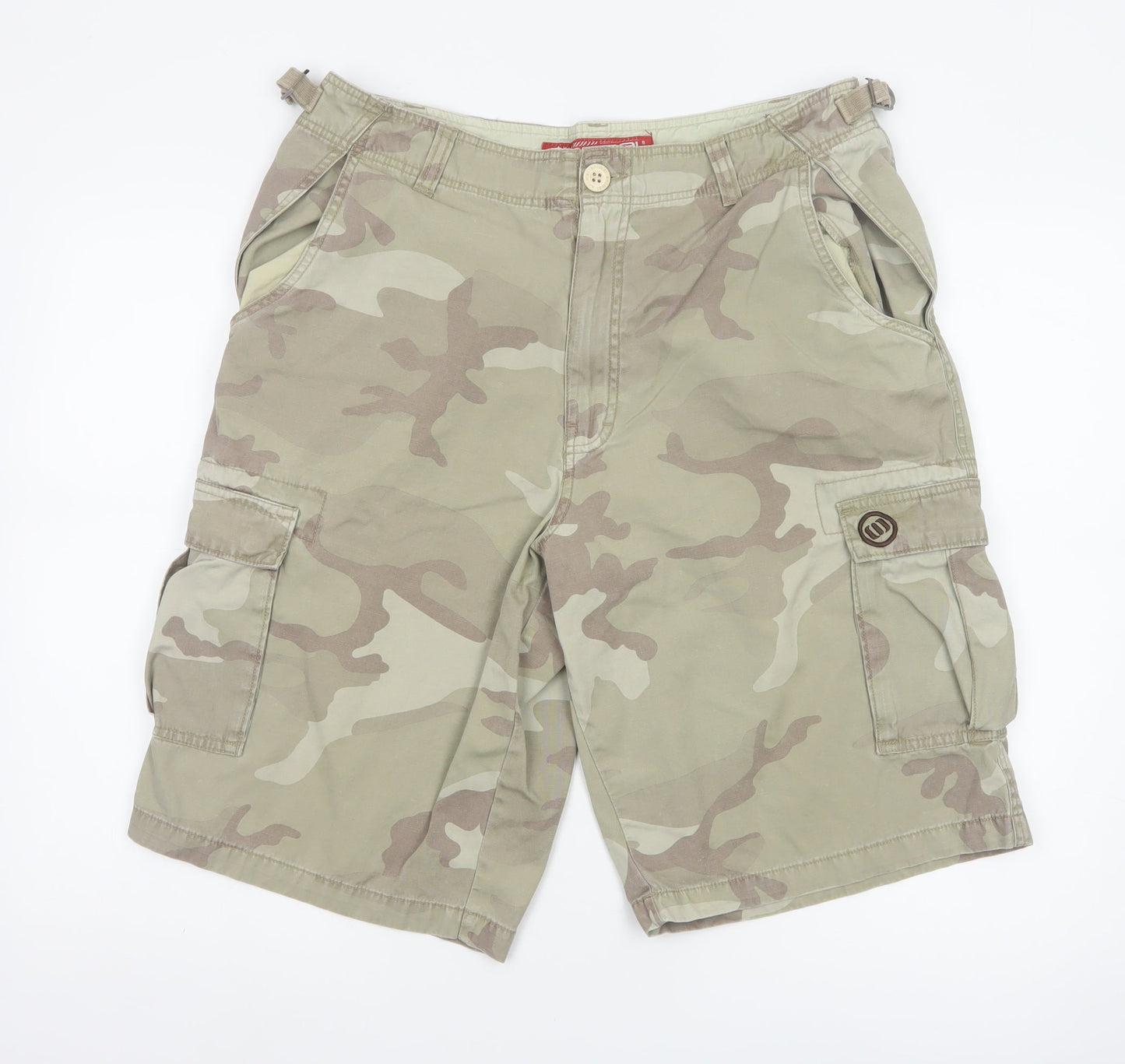 Animal Men's Beige Camouflage Cargo Shorts L Cotton Outdoor