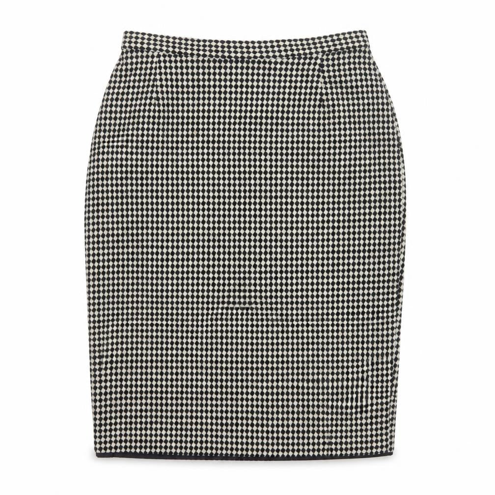 Marks & Spencer Women’s Black Wool Check Pencil Skirt UK 14